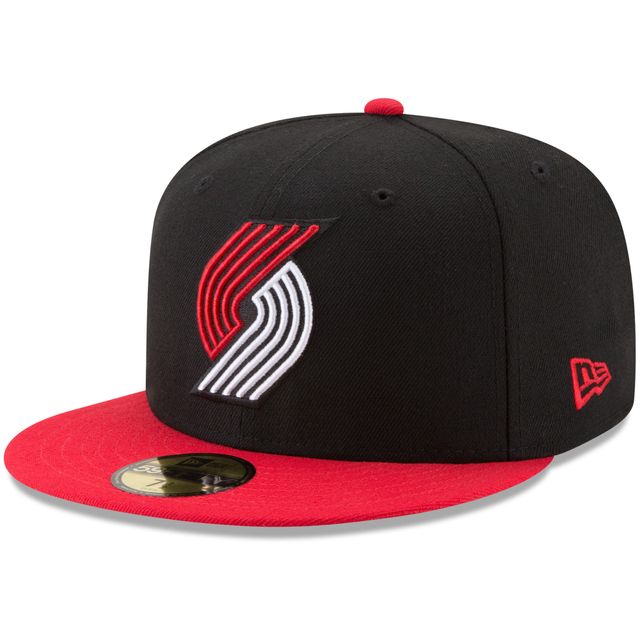 Casquette ajustée bicolore 59FIFTY pour homme des Portland Trail Blazers New Era noir/rouge