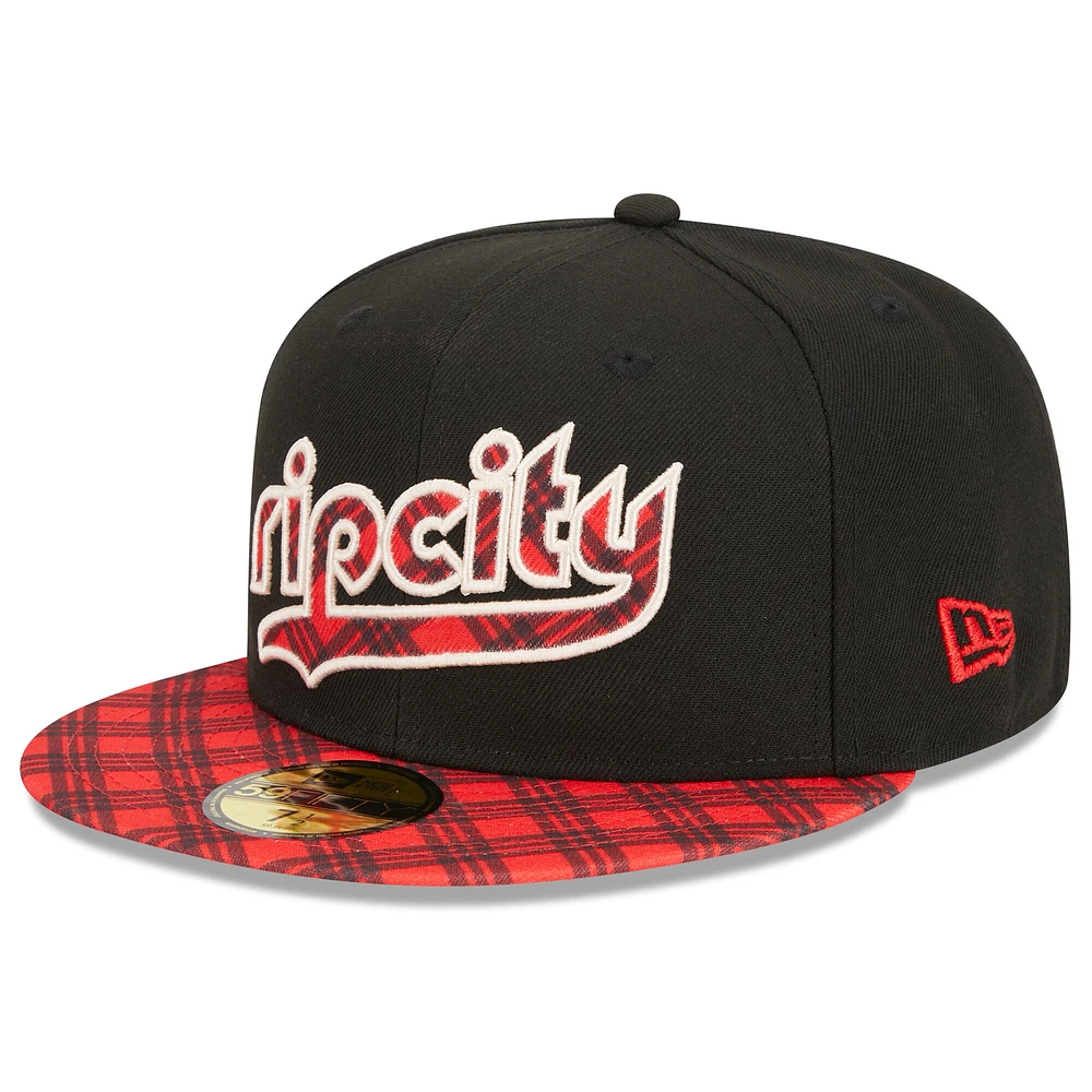 Casquette ajustée 59FIFTY New Era noire Portland Trail Blazers 2023/24 City Edition pour homme