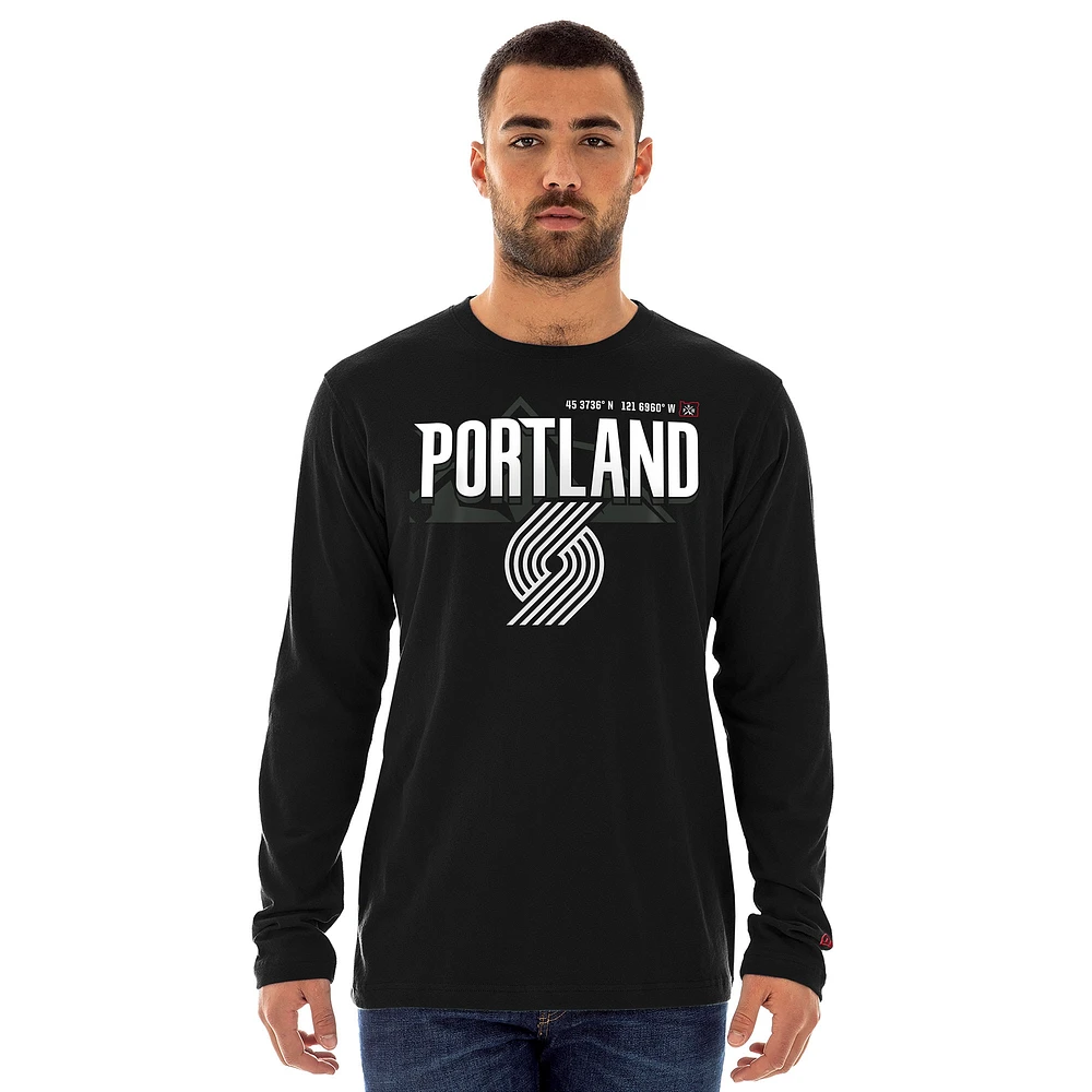 T-shirt à manches longues Portland Trail Blazers City Edition 2024/25 noir New Era pour homme