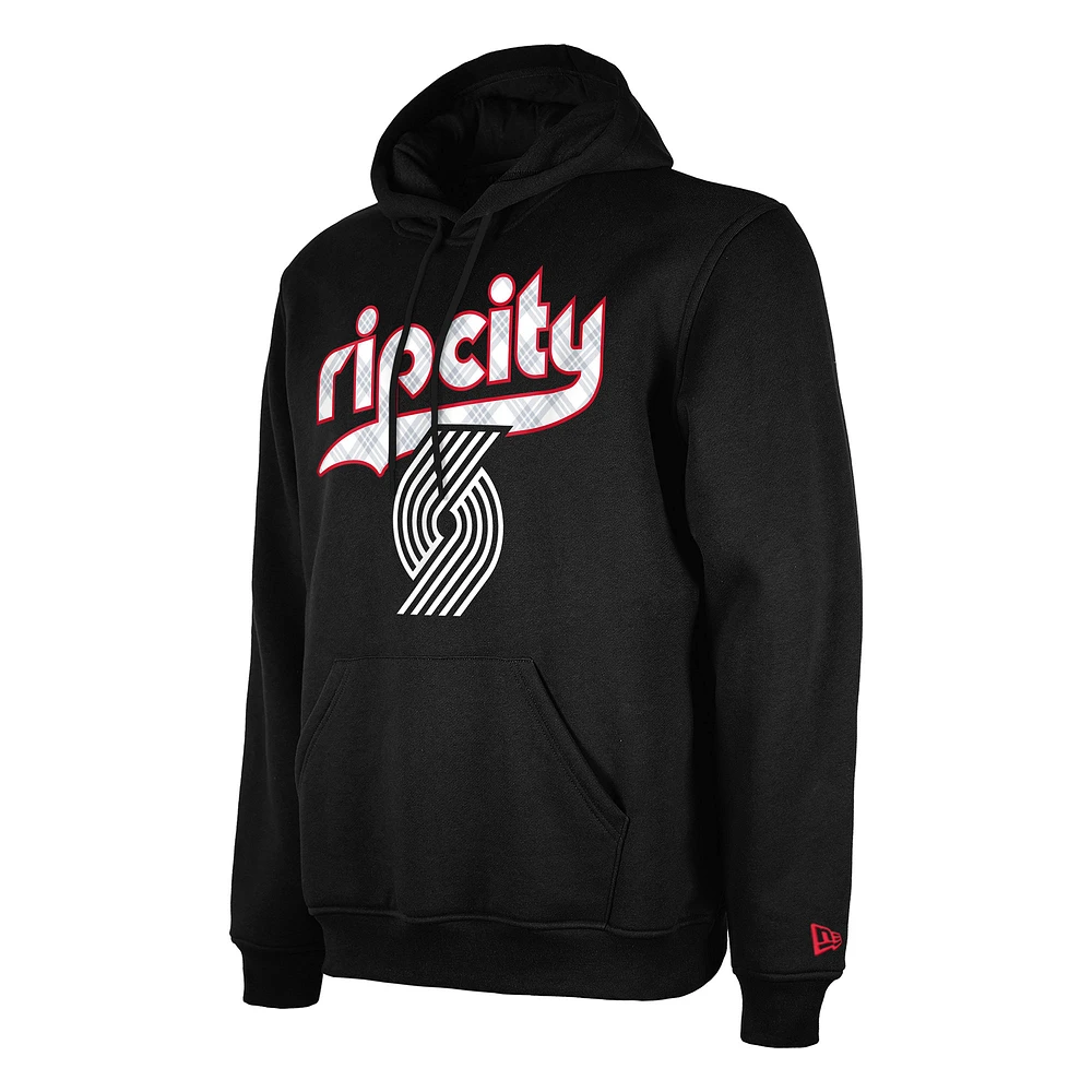 Men's New Era  Black Portland Trail Blazers 2024/25 City Edition Pullover Hoodie