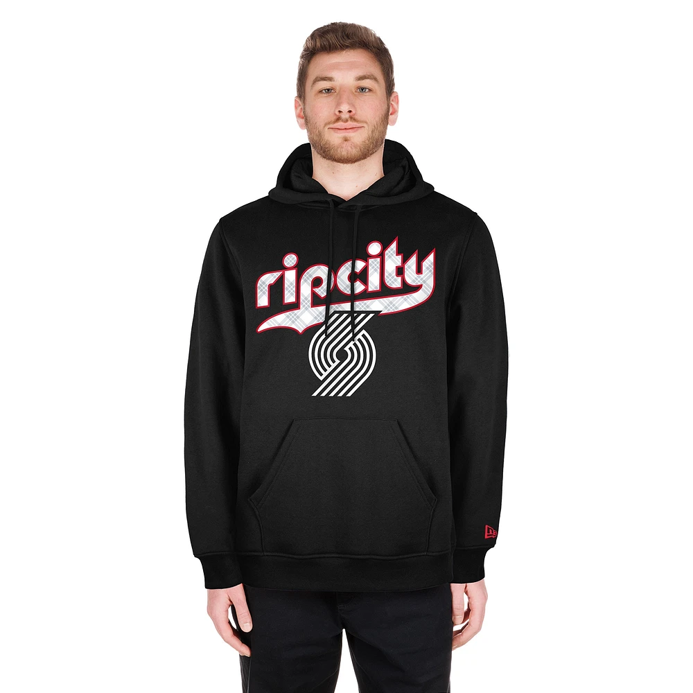 Men's New Era  Black Portland Trail Blazers 2024/25 City Edition Pullover Hoodie