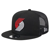 Men's New Era Black Portland Trail Blazers Meshback 9FIFTY Snapback Hat