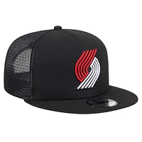 Men's New Era Black Portland Trail Blazers Meshback 9FIFTY Snapback Hat