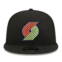 Casquette Snapback 9FIFTY Neon Pop des Portland Trail Blazers New Era noire pour homme