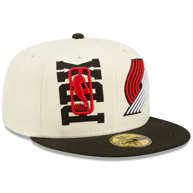 Casquette ajustée New Era pour homme Portland Trail Blazers 2022 NBA Draft 59FIFTY crème/noir