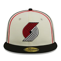 V107988 Blazrs 23 NBA NWE Crème et passepoil 2 tons ajustés 59Fifty HATMENHIC