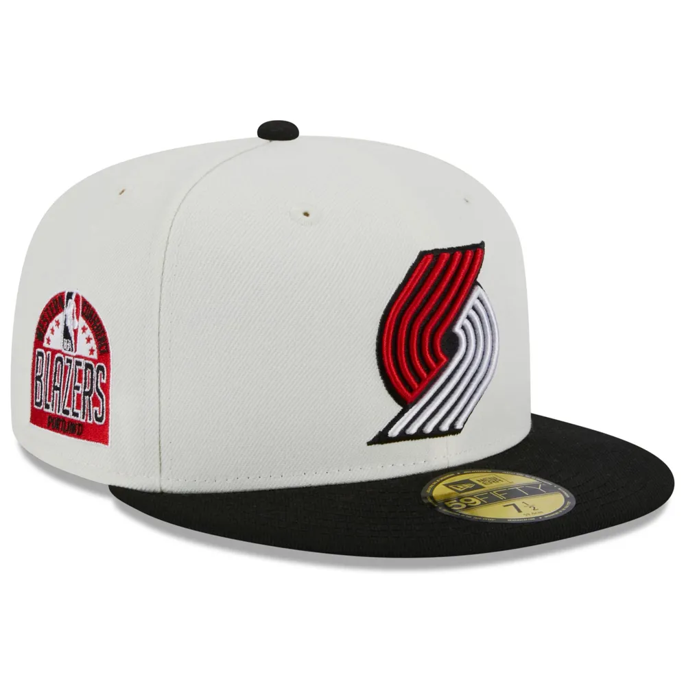 Lids Portland Trail Blazers New Era Team Logoman 59FIFTY Fitted Hat - Black