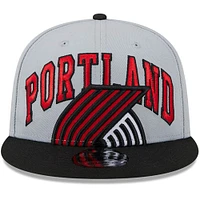 Men's New Era Gray/Black Portland Trail Blazers Tip-Off Two-Tone 9FIFTY Snapback Hat