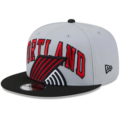 Men's New Era Gray/Black Portland Trail Blazers Tip-Off Two-Tone 9FIFTY Snapback Hat