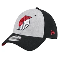 Men's New Era Heather Gray/Black Portland Trail Blazers Two-Tone 39THIRTY Flex Hat