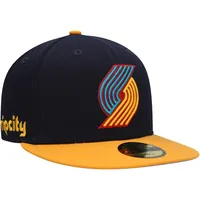 Casquette ajustée 59FIFTY Midnight Portland Trail Blazers pour homme New Era bleu marine/doré