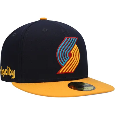 Casquette ajustée 59FIFTY Midnight Portland Trail Blazers pour homme New Era bleu marine/doré
