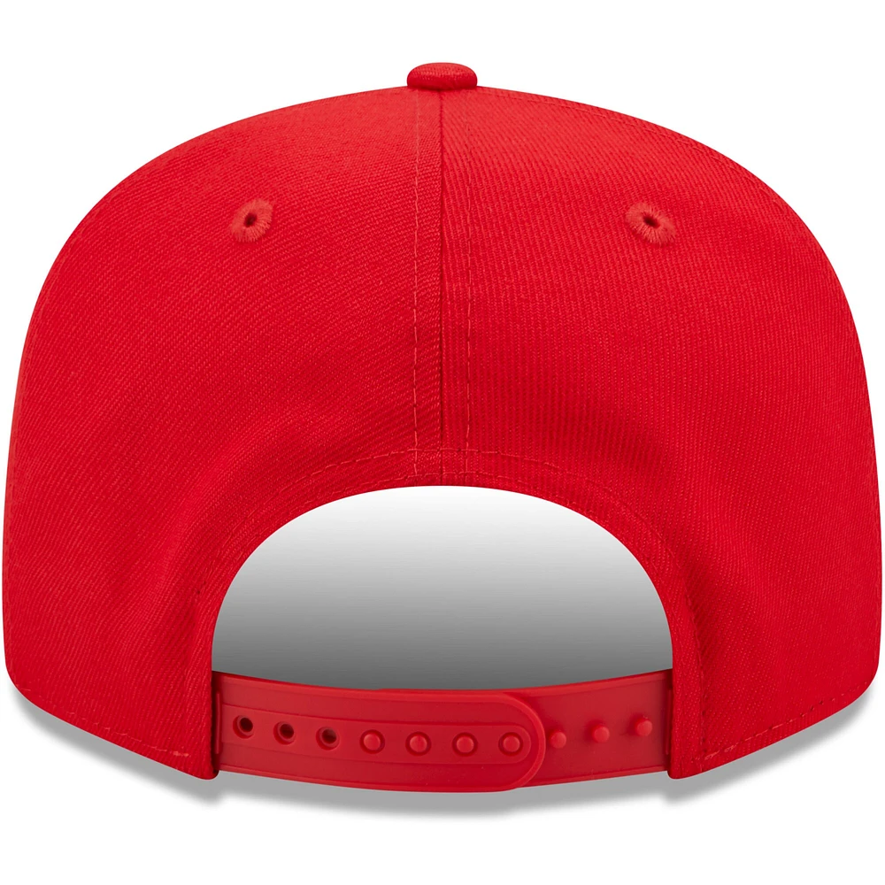 Blazers Stacked 9FIFTY Portland Trail New Era rouges pour homme - Casquette à bouton-pression