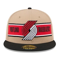 Men's New Era Tan/Black Portland Trail Blazers 2024 NBA Draft 59FIFTY Fitted Hat