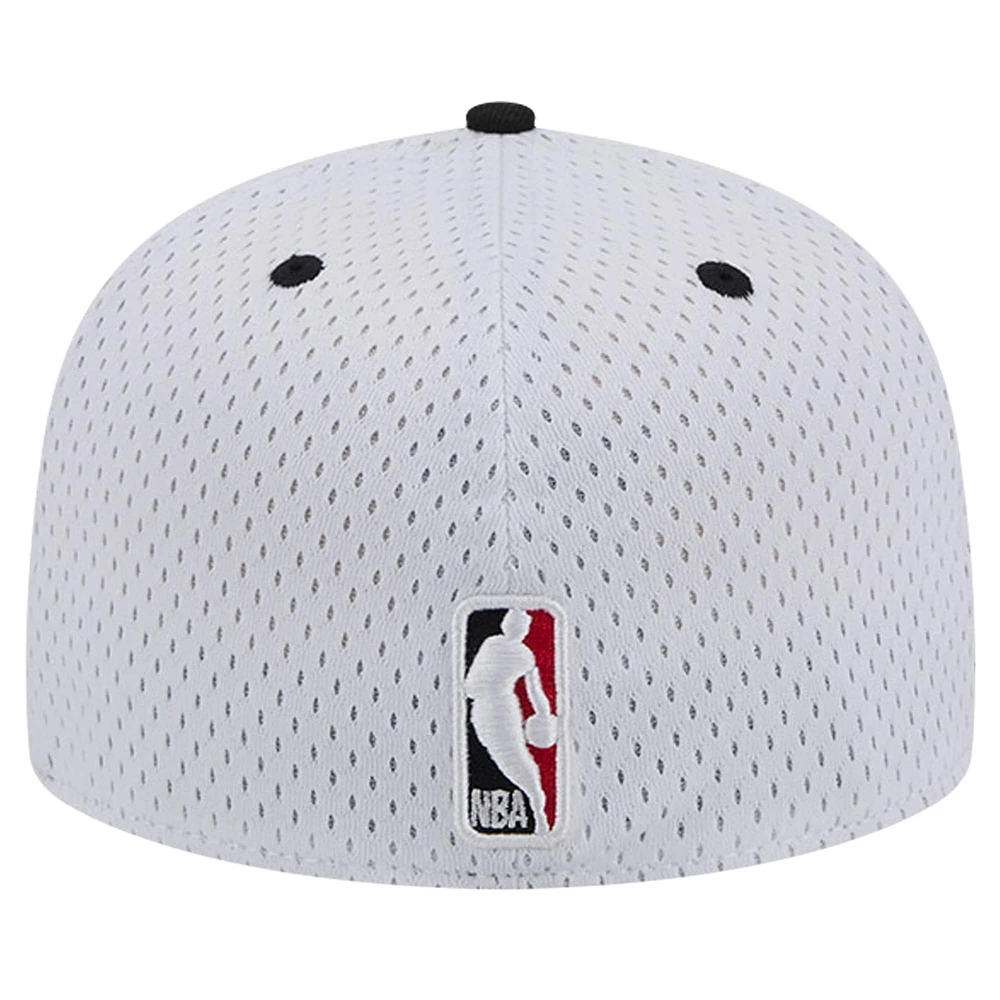 Casquette ajustée 59FIFTY Throwback 2Tone Portland Trail Blazers New Era blanc/noir pour hommes