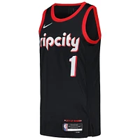 Maillot de joueur Swingman Nike Anfernee Simons noir Portland Trail Blazers pour homme - City Edition