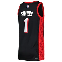 Maillot de joueur Swingman Nike Anfernee Simons noir Portland Trail Blazers pour homme - City Edition