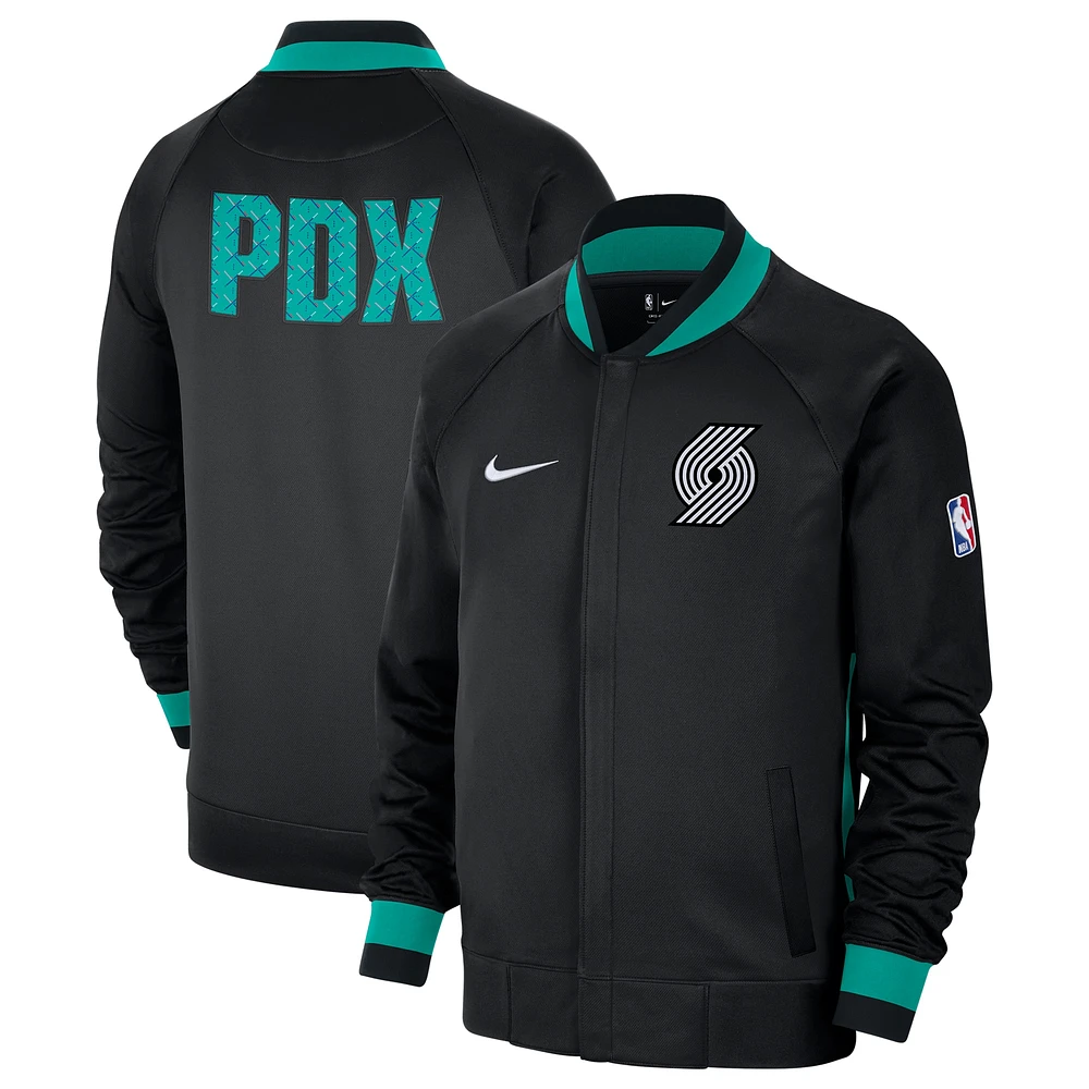 Veste Homme Nike Portland Trail Blazers 2022/23 City Edition Showtime Thermaflex Full-Zip Noir/Vert