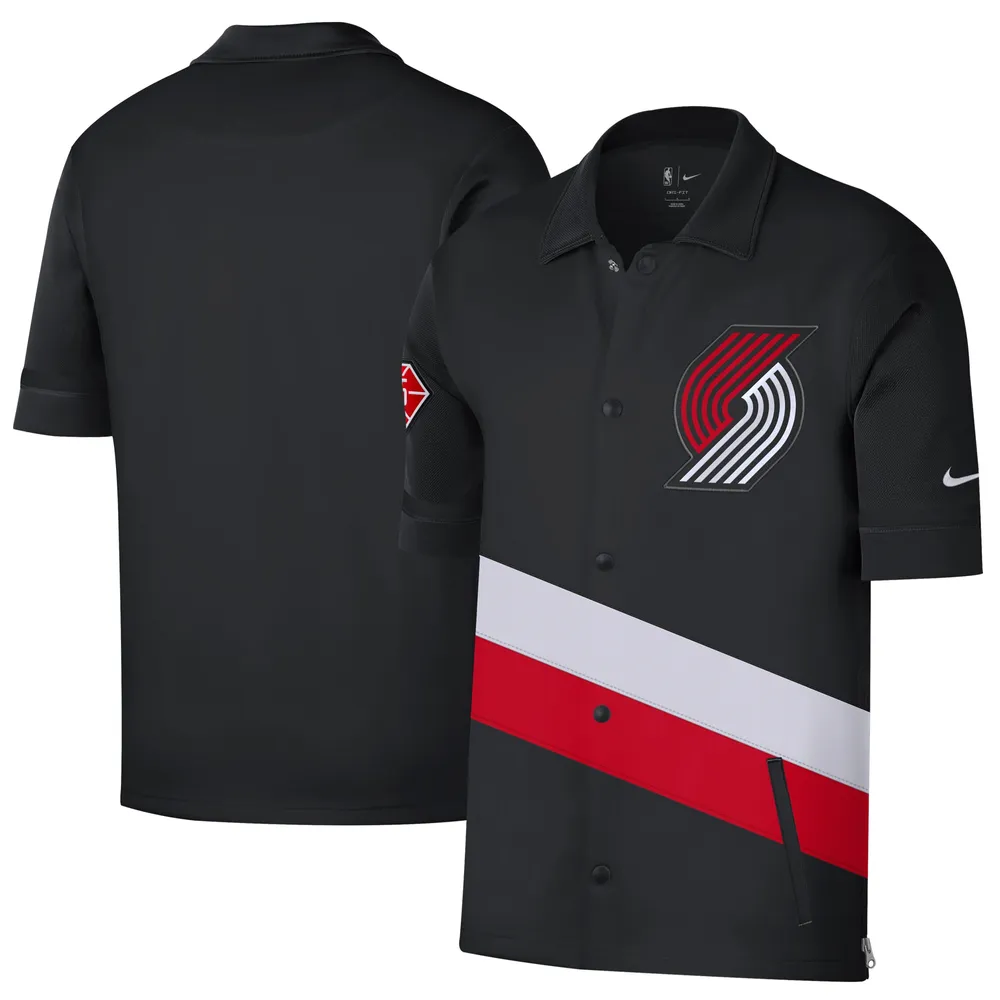 Lids Portland Trail Blazers Nike 2021/22 City Edition Flex Showtime Short Full-Snap Collar Jacket - Black/Red | Town