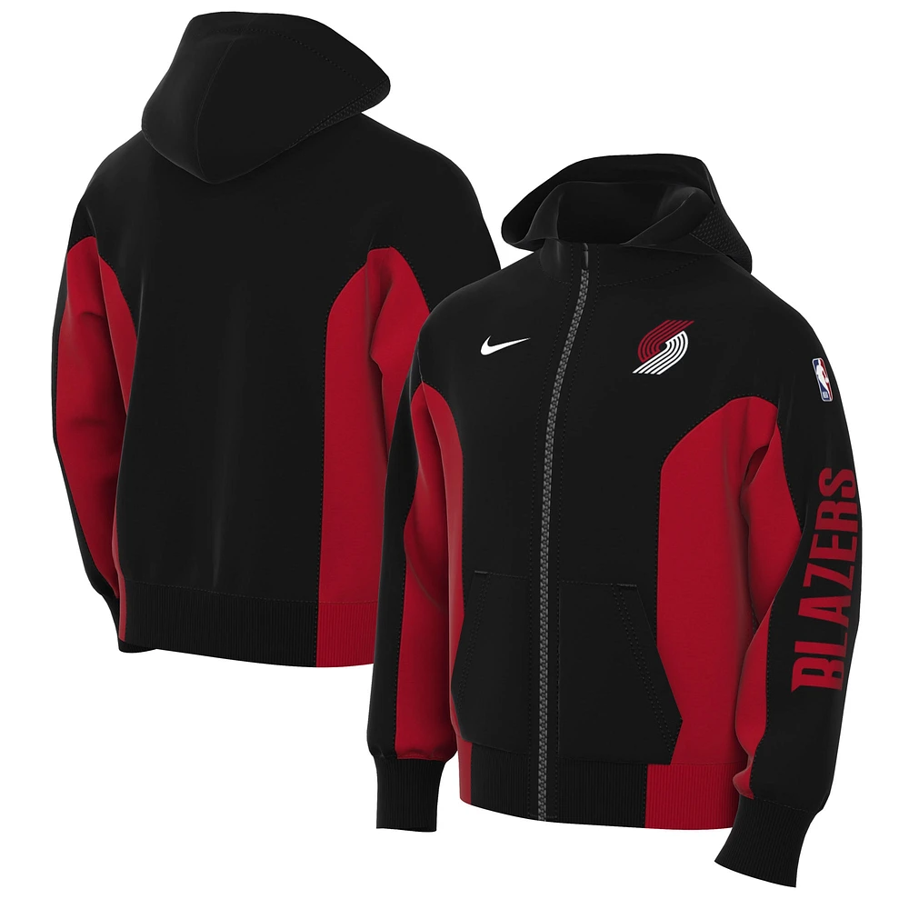 Sweat à capuche entièrement zippé Nike noir Portland Trail Blazers 2023/24 Authentic Showtime pour homme