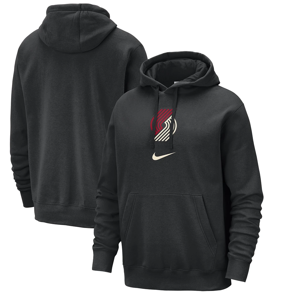 Sweat à capuche Nike Portland Trail Blazers 2023/24 City Edition Essential Club pour homme, noir