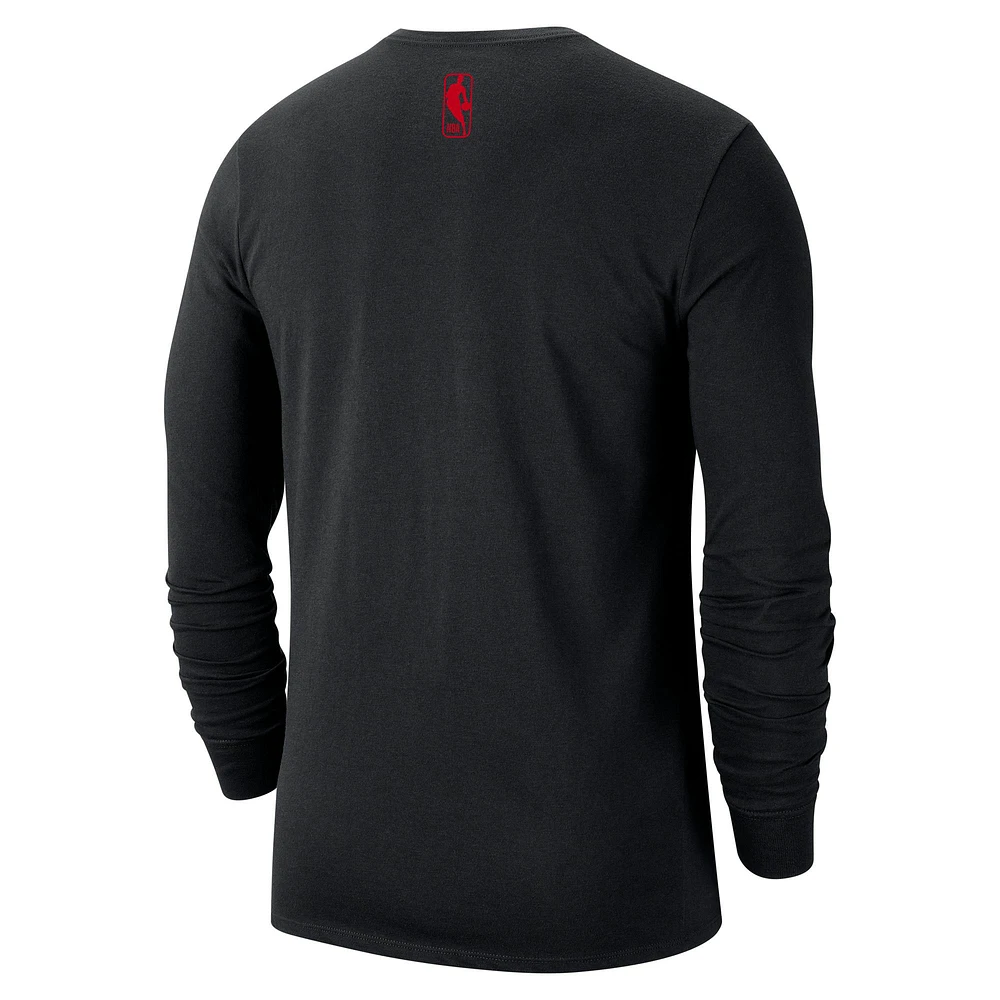 Men's Nike Black Portland Trail Blazers 2024/25 City Edition Essential Logo Long Sleeve T-Shirt