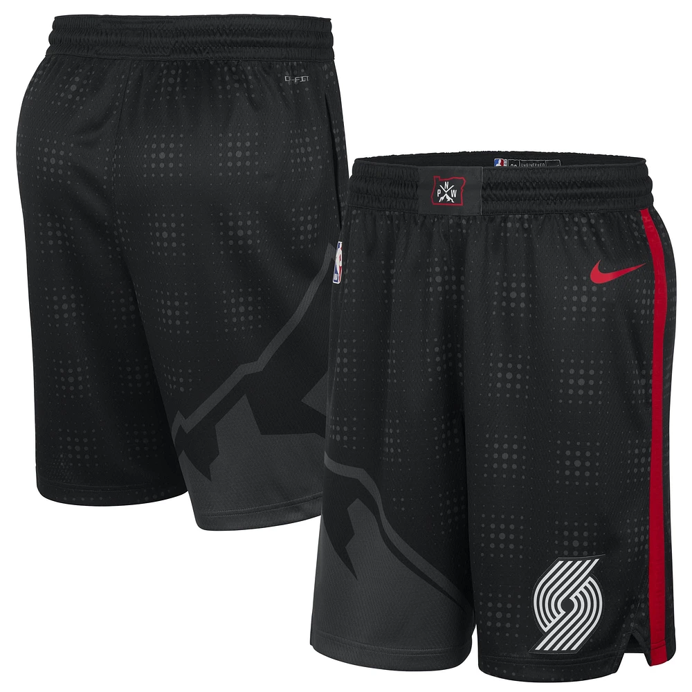 Short Nike noir pour homme Portland Trail Blazers City Edition 2024/25 Swingman