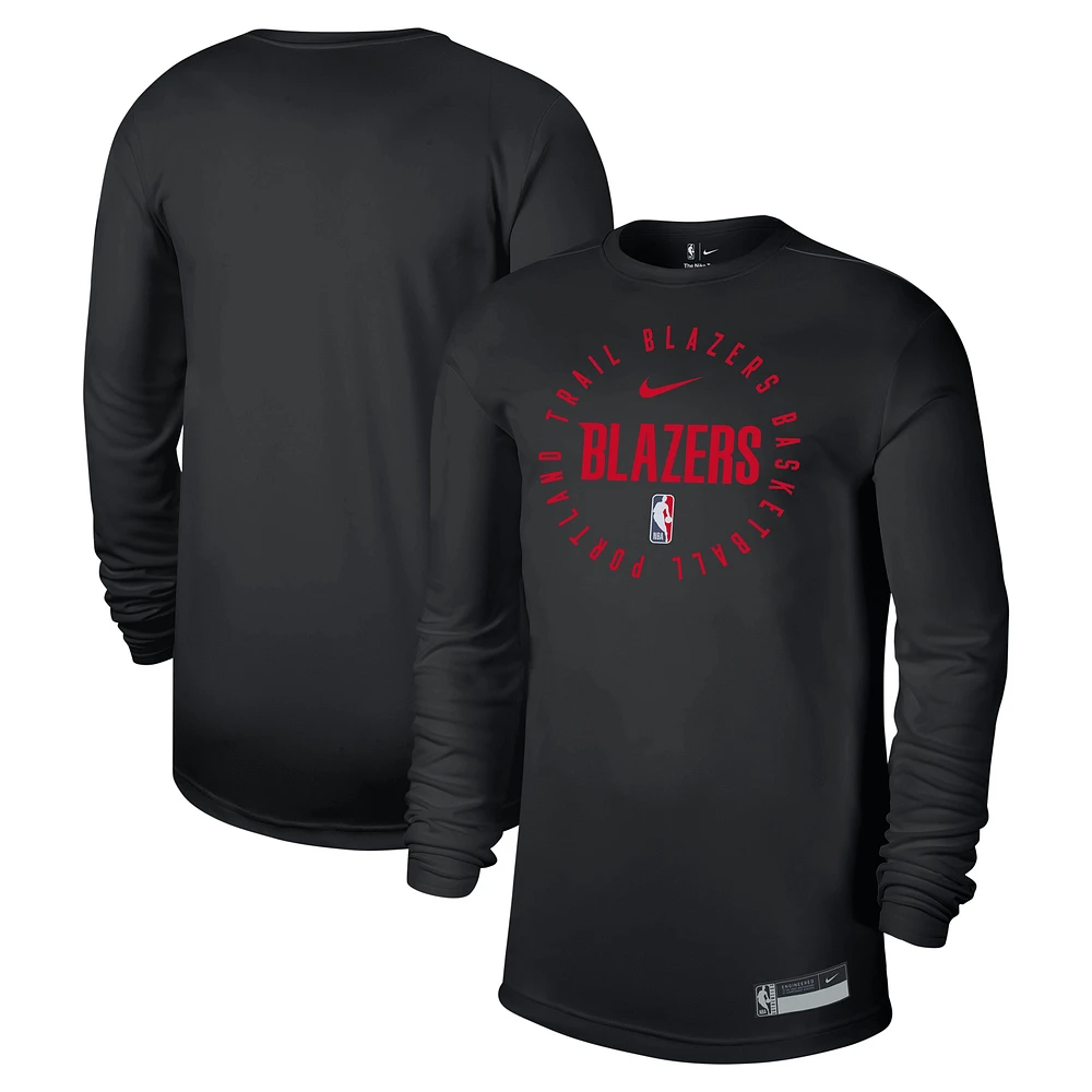 T-shirt d'entraînement à manches longues Nike Portland Trail Blazers 2024/25 Legend pour homme, noir