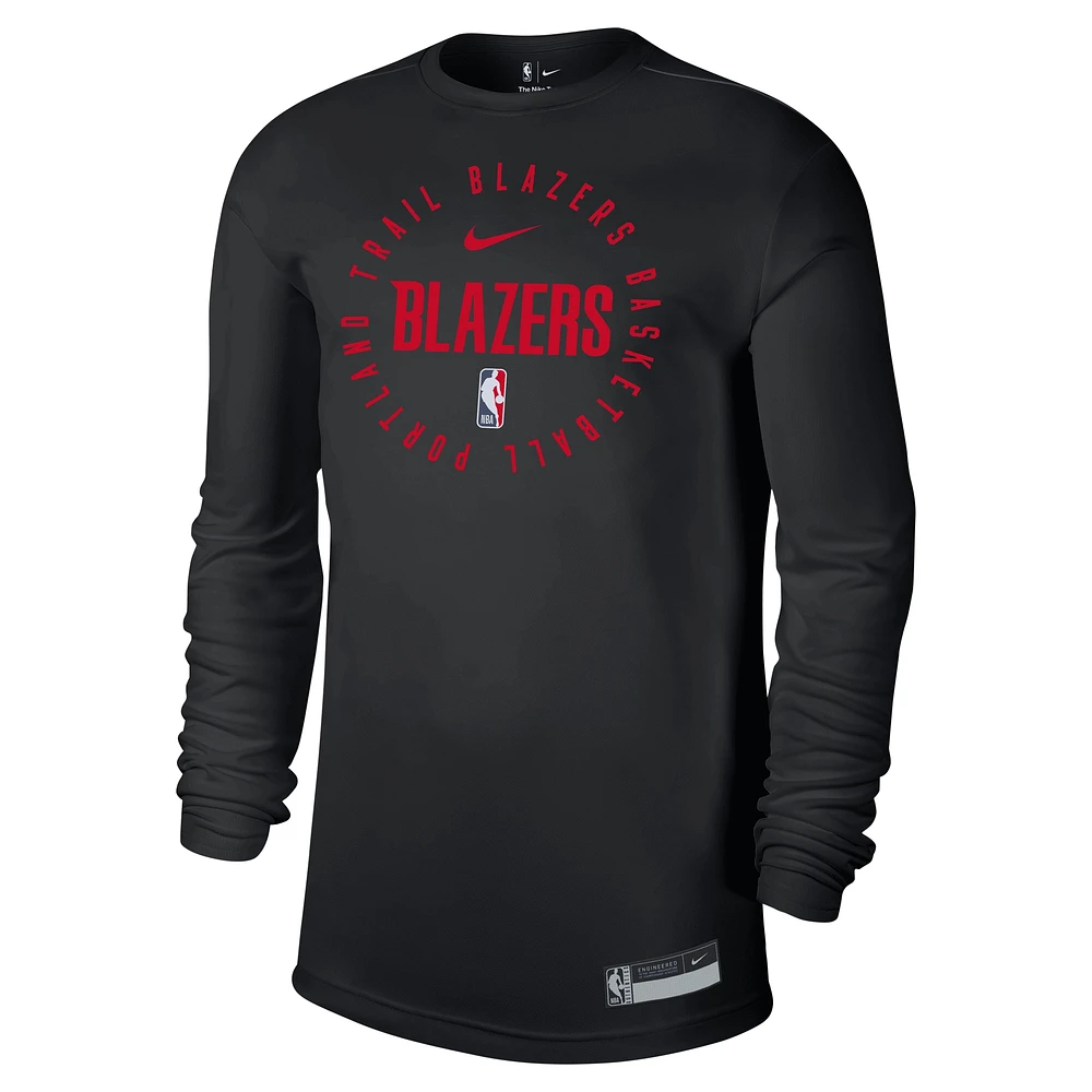 T-shirt d'entraînement à manches longues Nike Portland Trail Blazers 2024/25 Legend pour homme, noir