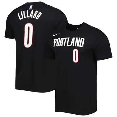 Damian Lillard Portland Trail Blazers Nike Icon 2022/23 Name & Number T-Shirt - Black