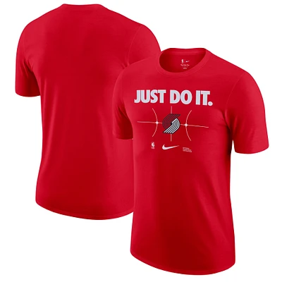 T-shirt Nike rouge Portland Trail Blazers Just Do It pour homme