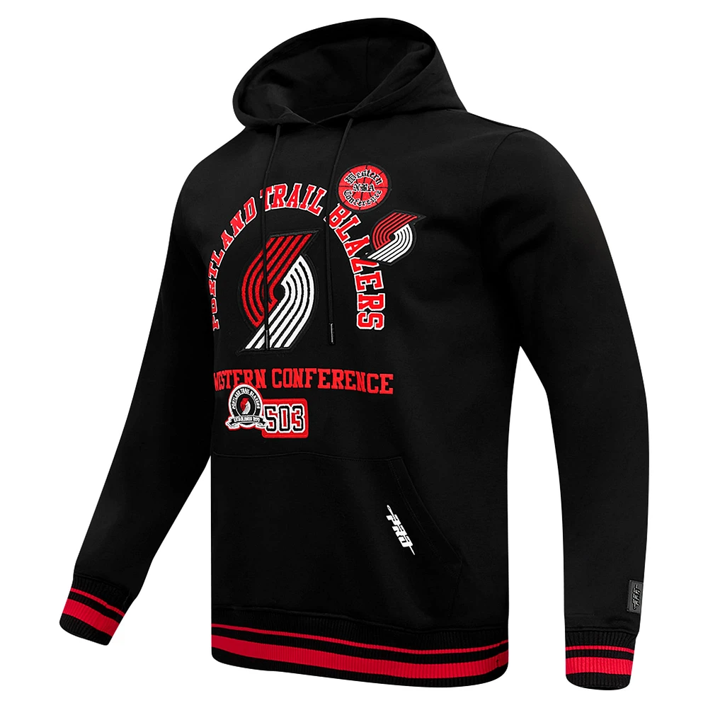 Sweat à capuche noir Pro Standard pour homme avec code régional des Portland Trail Blazers