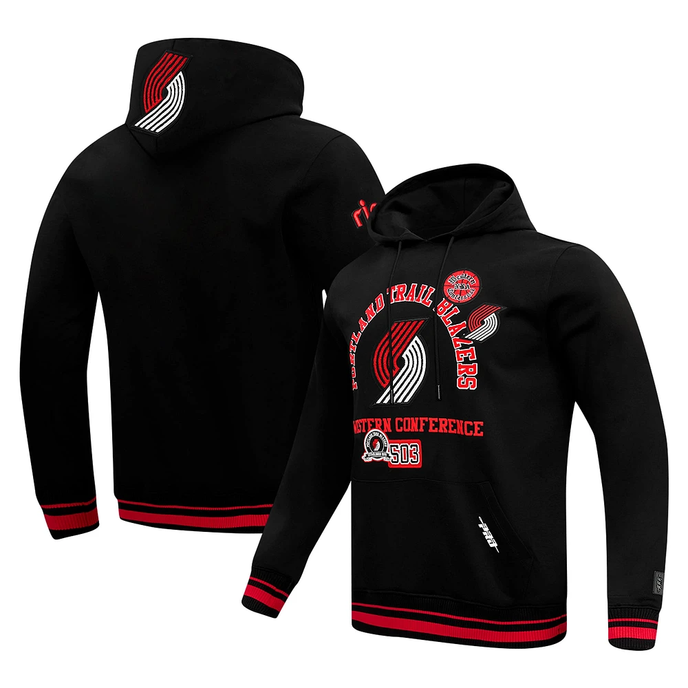 Sweat à capuche noir Pro Standard pour homme avec code régional des Portland Trail Blazers