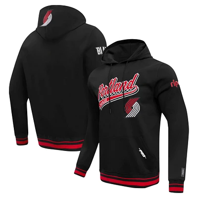 Sweat à capuche Pro Standard noir Portland Trail Blazers Script Tail pour hommes