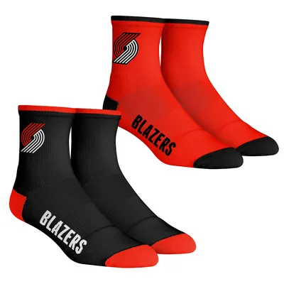 Portland Trail Blazers Rock Em Socks Core Team 2-Pack Quarter Length Sock Set