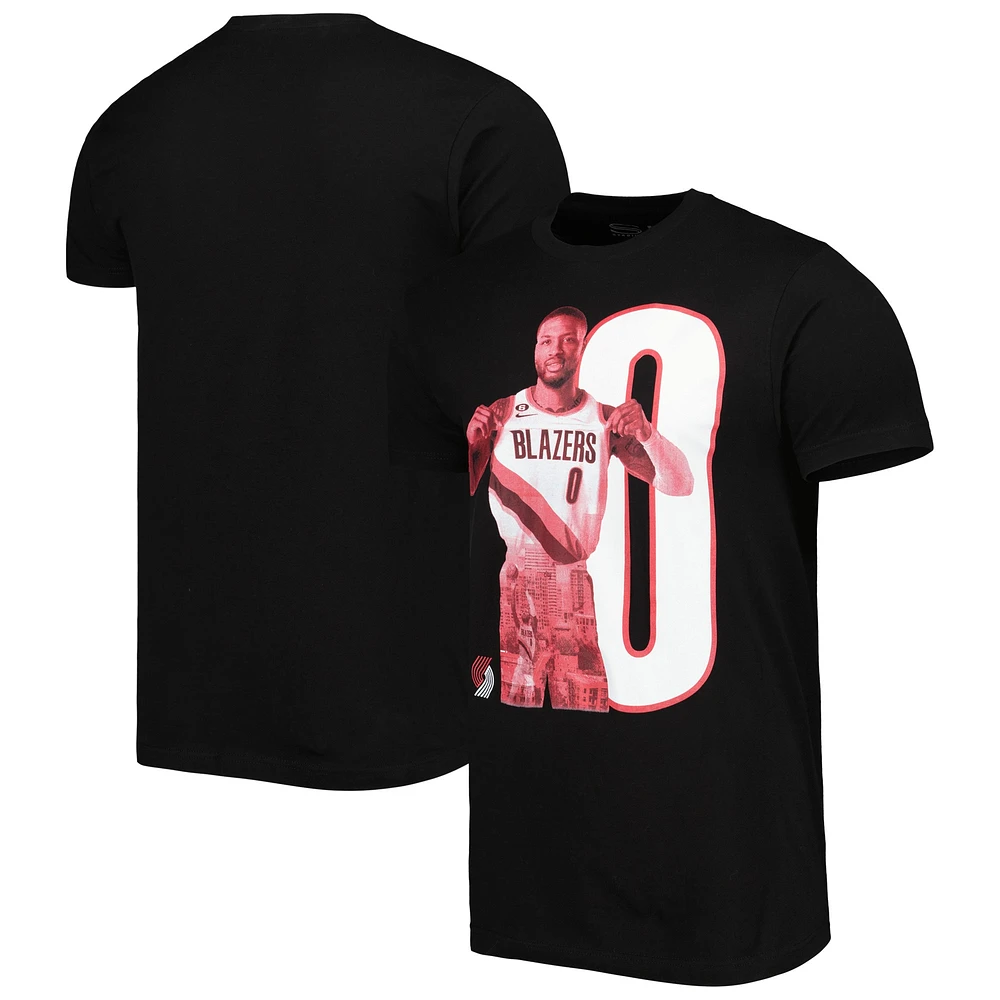 T-shirt pour homme Stadium Essentials Damian Lillard Noir Portland Trail Blazers Player Metro