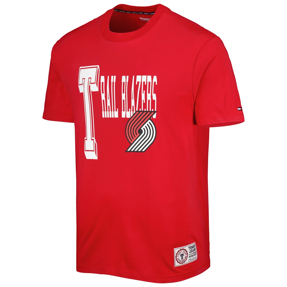 Men's Tommy Jeans Red Portland Trail Blazers Mel Varsity T-Shirt