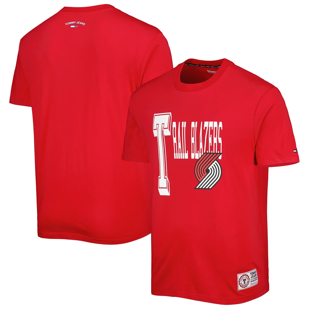 Tommy Jeans pour homme Portland Trail Blazers Mel Varsity - T-shirt rouge