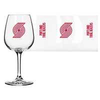 Verre à vin à pied avec logo des Portland Trail Blazers, 12 oz