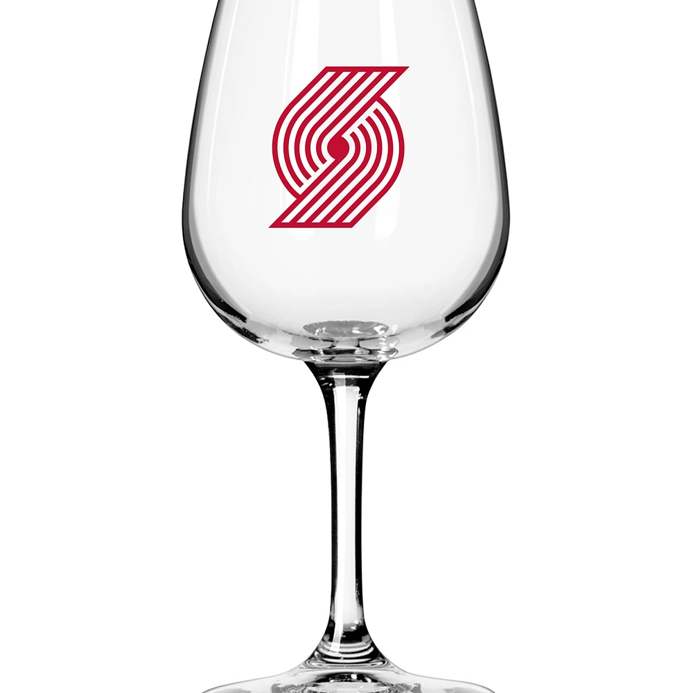 Verre à vin à pied avec logo des Portland Trail Blazers, 12 oz