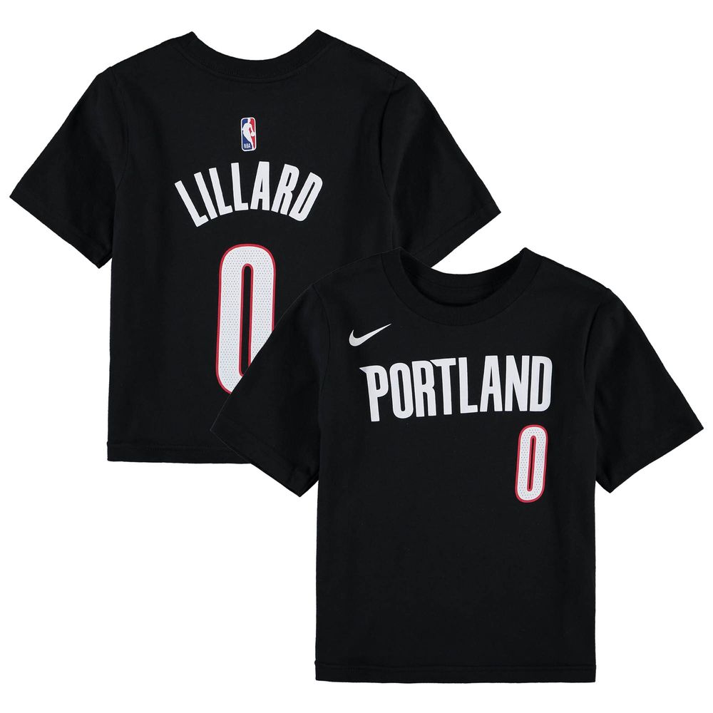 Nike Preschool Lillard Black Portland Trail Blazers Team Name & Number T-Shirt Bramalea Centre