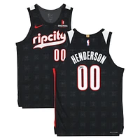 Scoot Henderson Portland Trail Blazers Autographed Black Nike 2024-25 City Edition Authentic Jersey