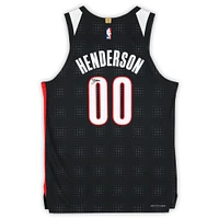 Scoot Henderson Portland Trail Blazers Autographed Black Nike 2024-25 City Edition Authentic Jersey