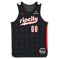 Scoot Henderson Portland Trail Blazers Autographed Black Nike 2024-25 City Edition Authentic Jersey