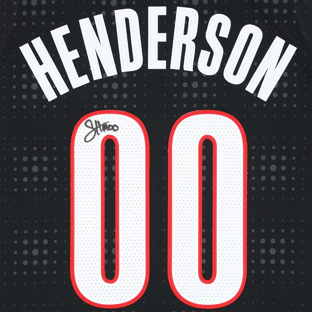 Scoot Henderson Portland Trail Blazers Autographed Black Nike 2024-25 City Edition Authentic Jersey