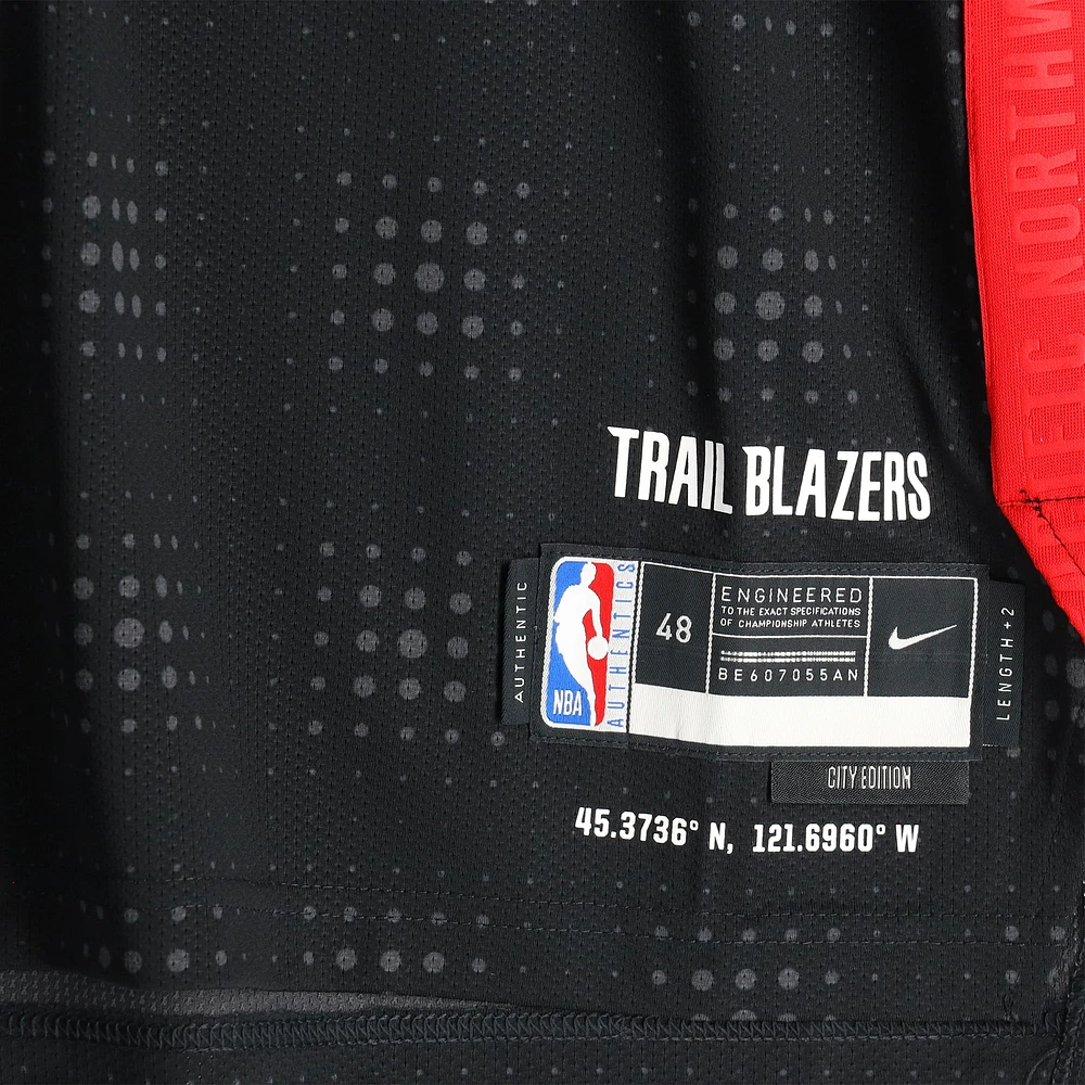 Scoot Henderson Portland Trail Blazers Autographed Black Nike 2024-25 City Edition Authentic Jersey