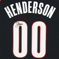 Scoot Henderson Portland Trail Blazers Autographed Black Nike Icon Edition Authentic Jersey