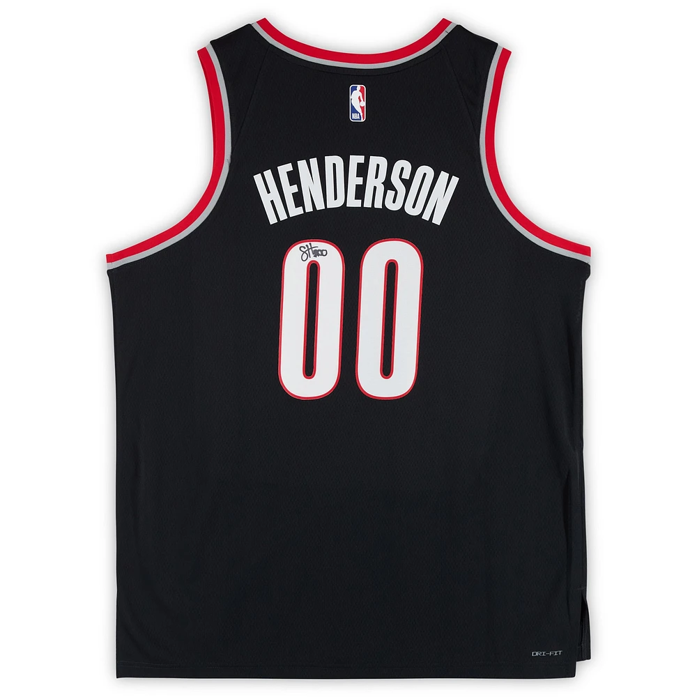 Scoot Henderson Portland Trail Blazers Autographed Black Nike Swingman Jersey 
