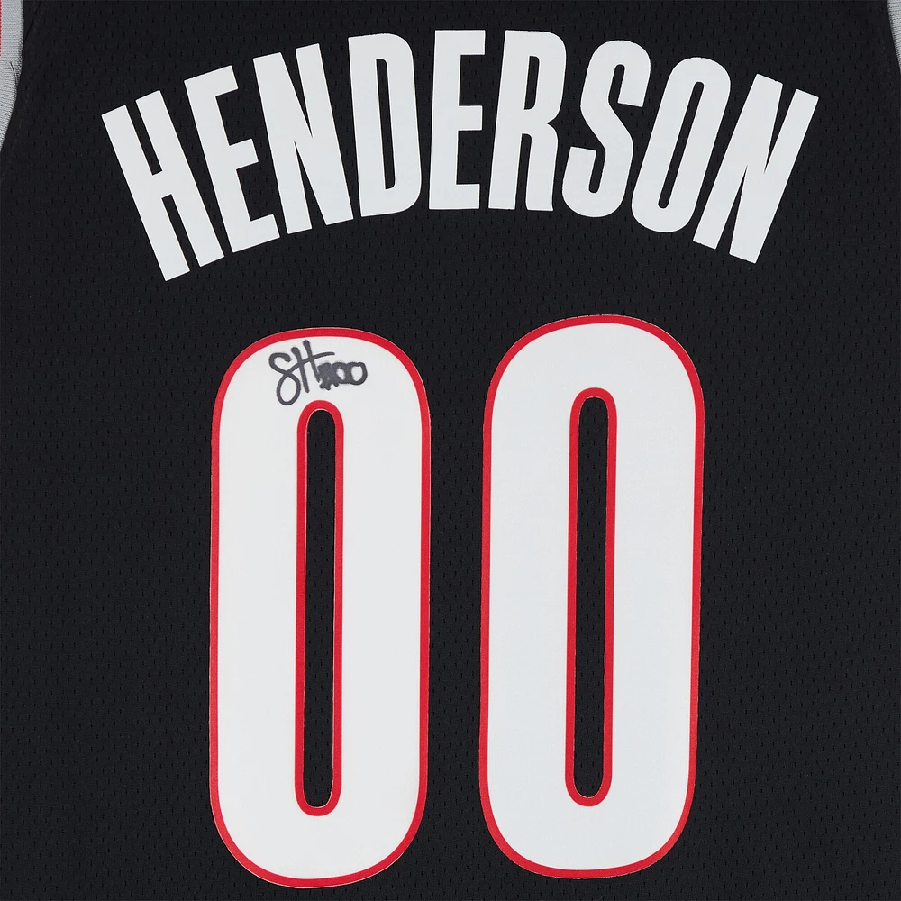 Scoot Henderson Portland Trail Blazers Autographed Black Nike Swingman Jersey 