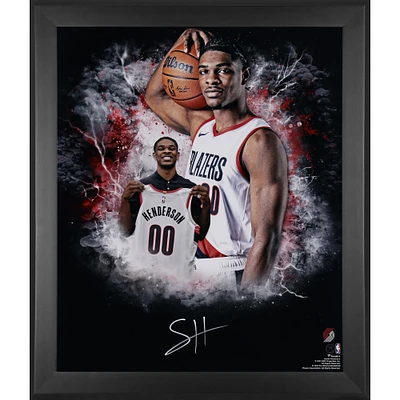 Scoot Henderson Portland Trail Blazers Autographed Framed 20" x 24" 2023 NBA Draft In Focus Photograph 